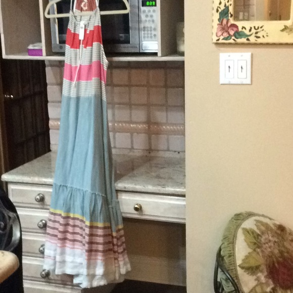 Anthropologie Swim Anthropologie Stripe Ruffle Beach Cover Up Dress